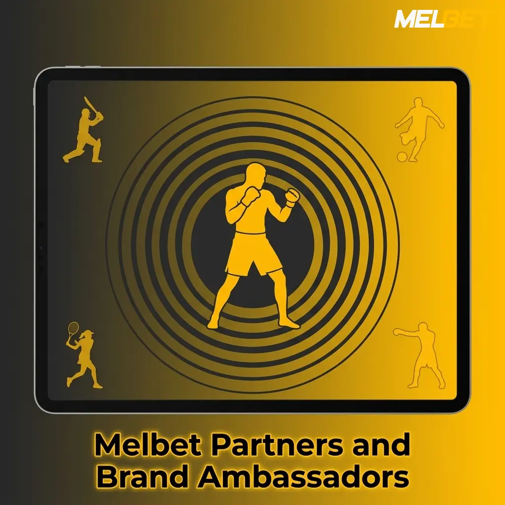 Melbet brand ambassadors and sports partners including Tobi Amusan, Kaizer Chiefs, and Bangladesh Cricket Board