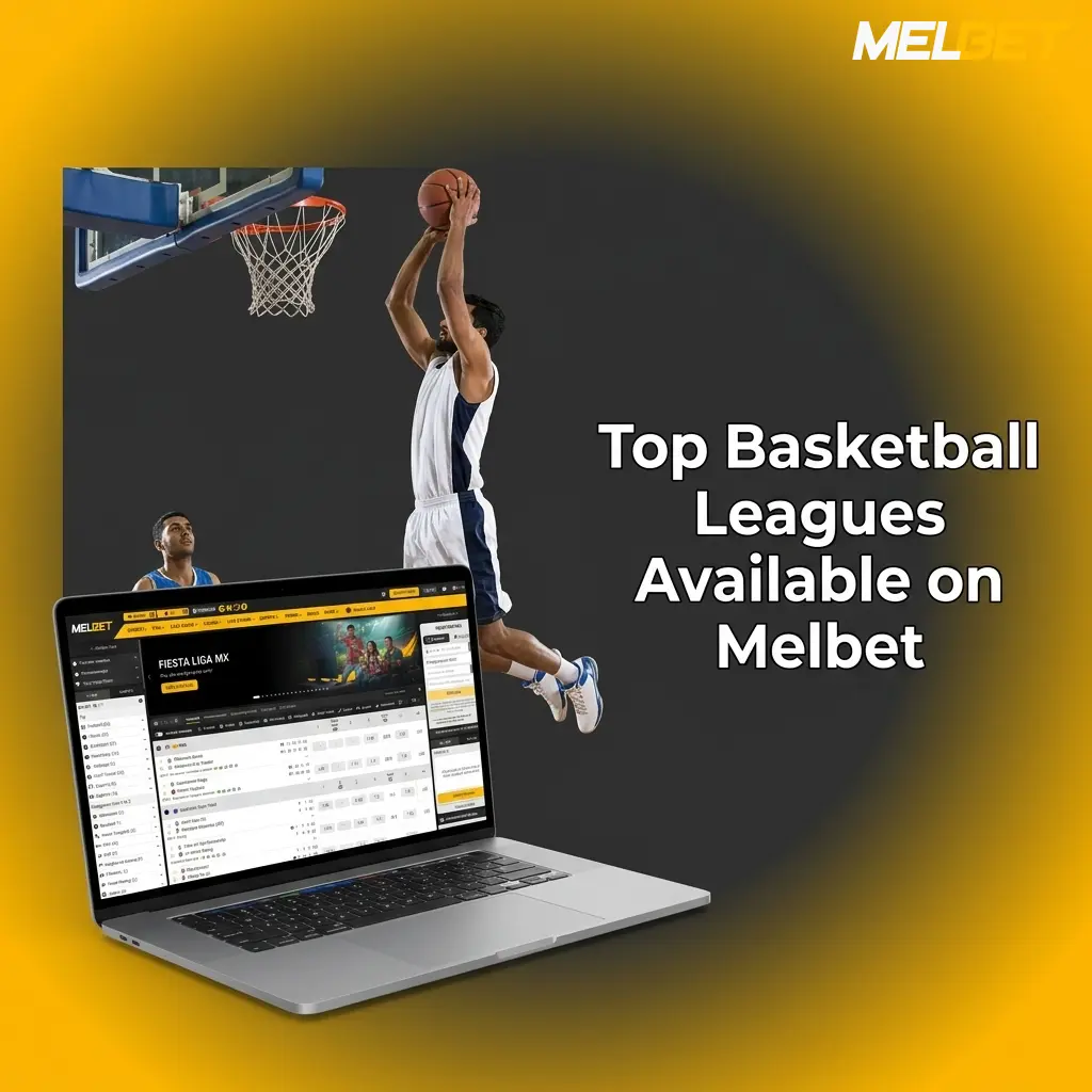 Top basketball leagues on Melbet including NBA, EuroLeague, NCAA, FIBA, ACB, Turkish BSL, and Australian NBL betting markets