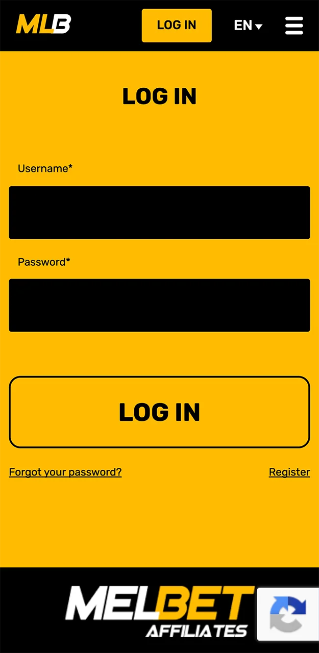Log in to your affiliate account on the Melbet website and explore its features.
