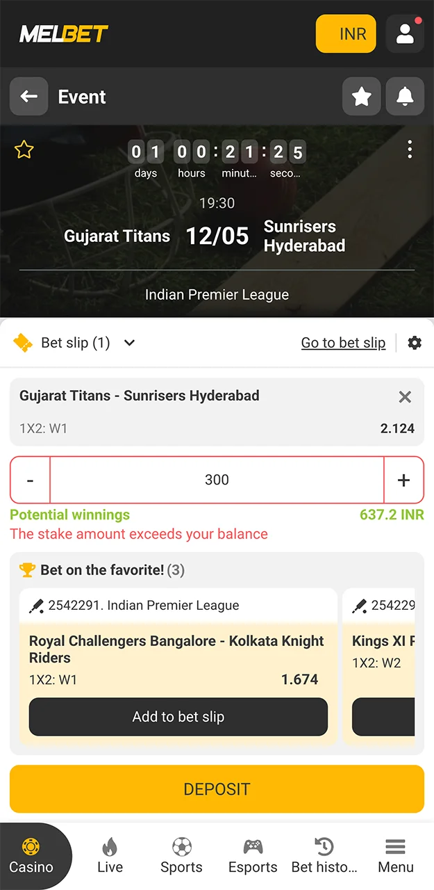 Confirm your bet on the Melbet website and start watching the match live.