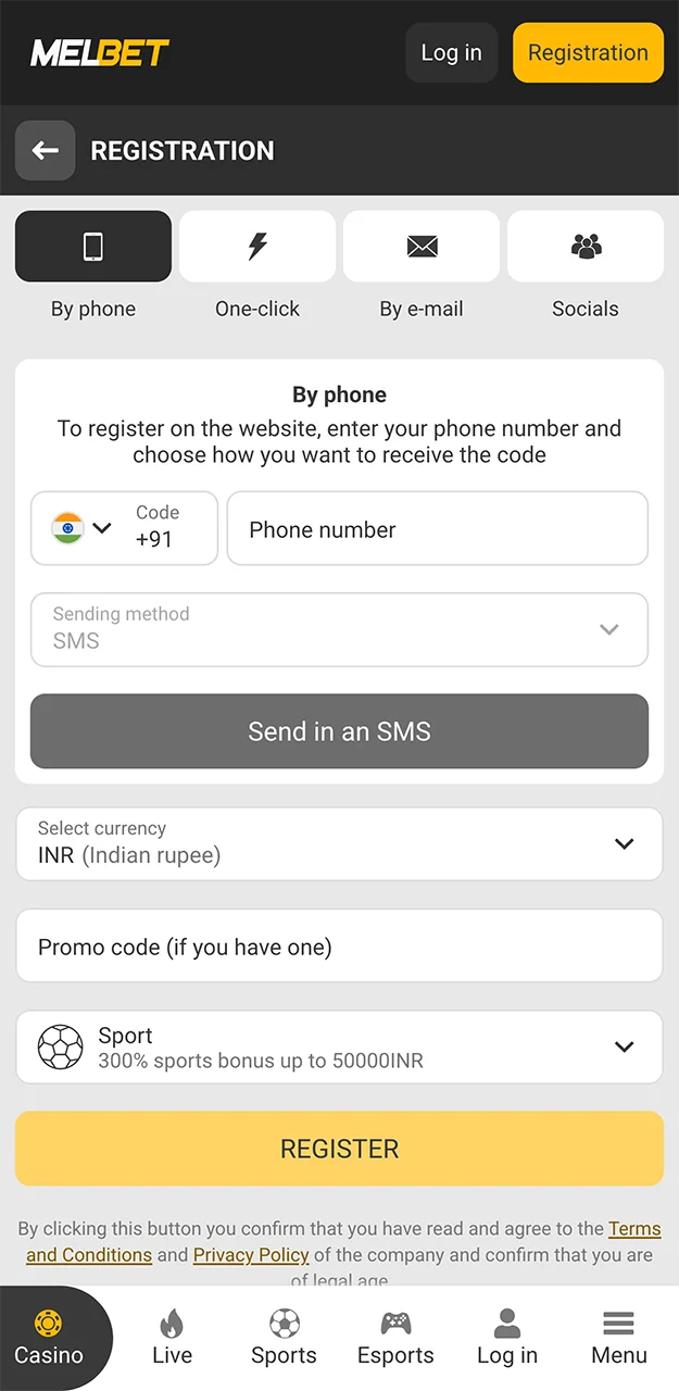 Please provide all the necessary information when registering an account on the Melbet website.