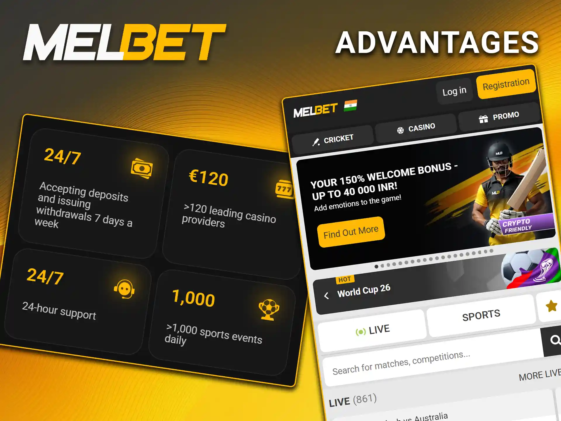 Explore the main advantages of Melbet app.
