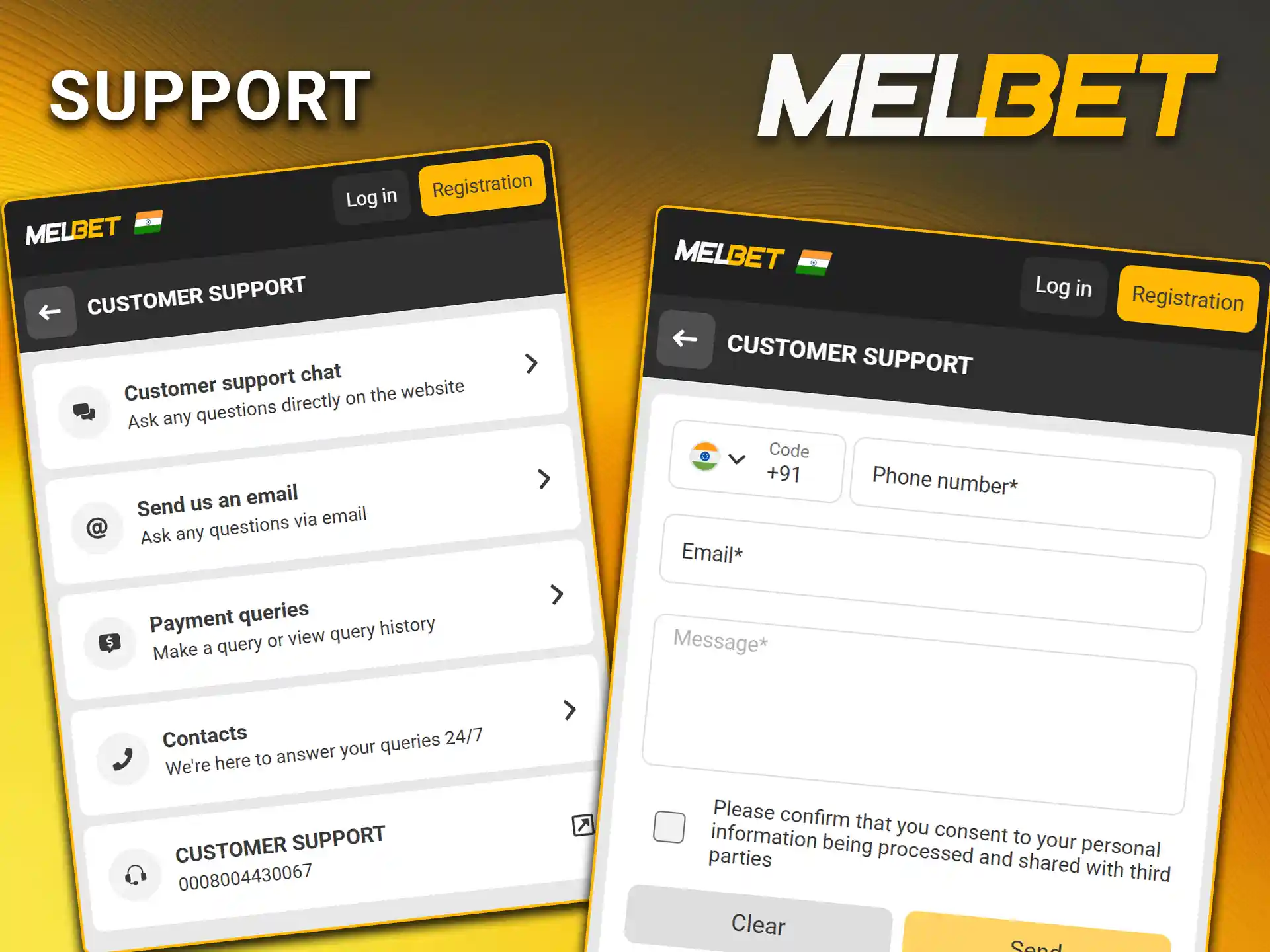 Contact Melbet’s 24/7 mobile support team.