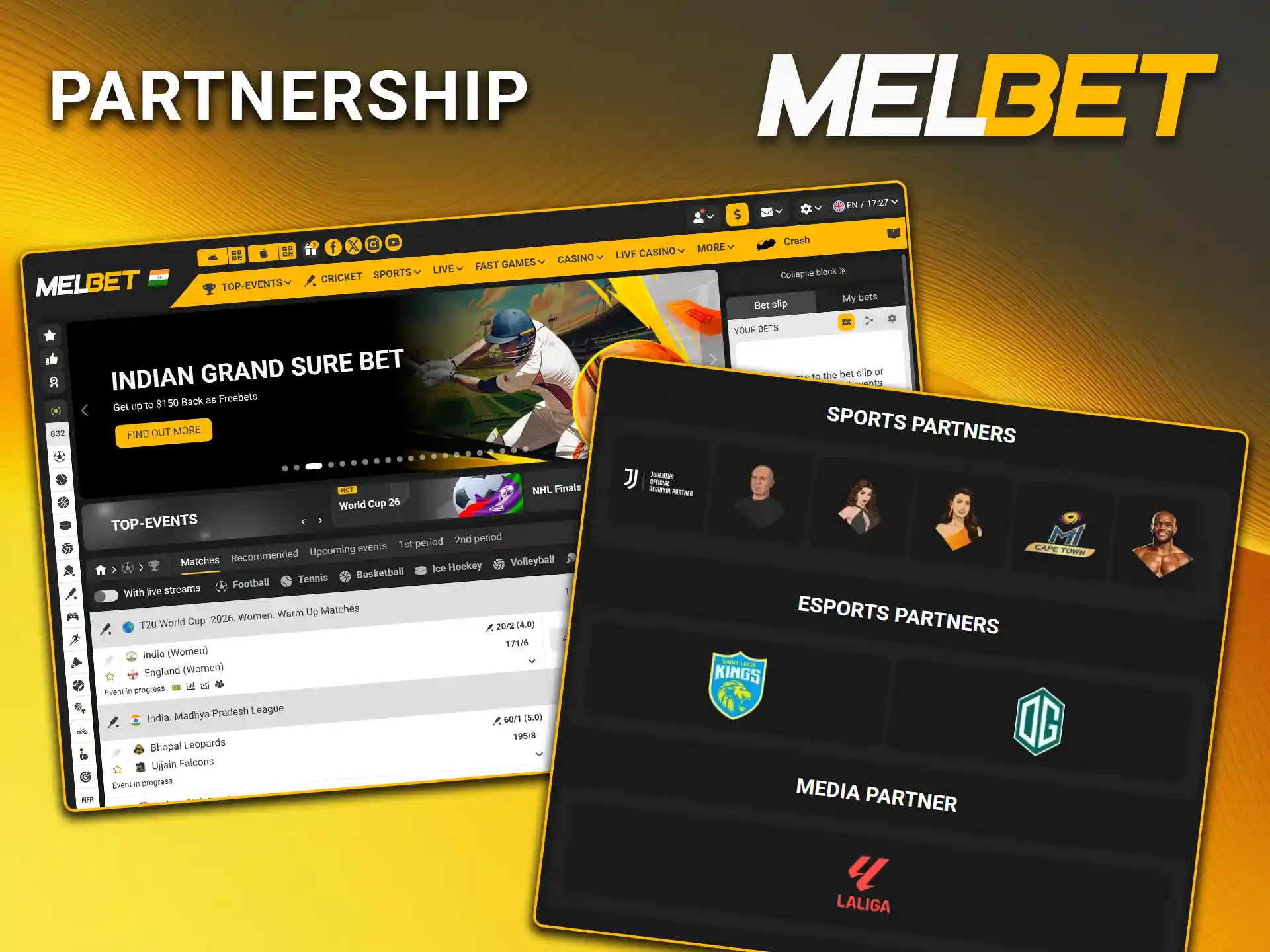 Check out Melbet's partners.